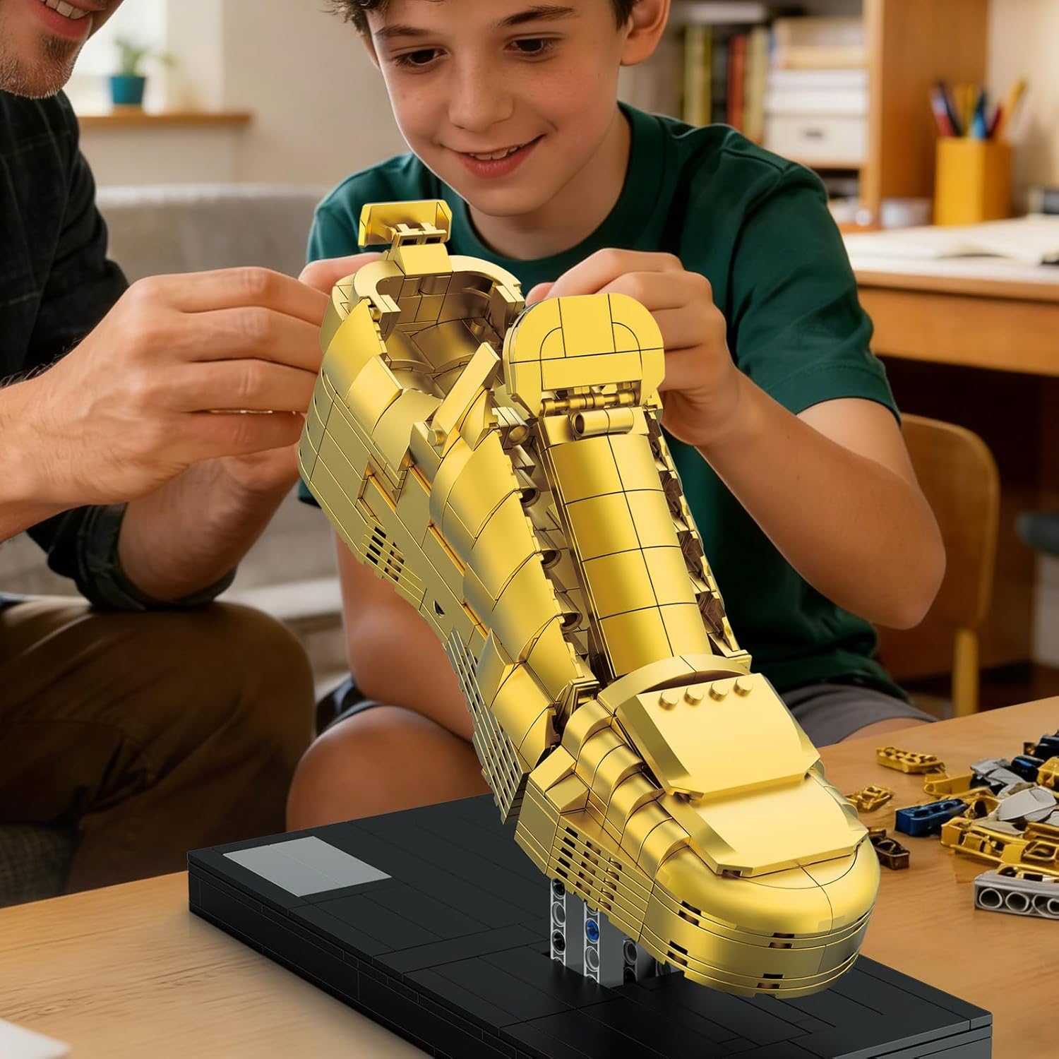 Voicinlili Juego de construcción de trofeo de botas doradas, modelo...