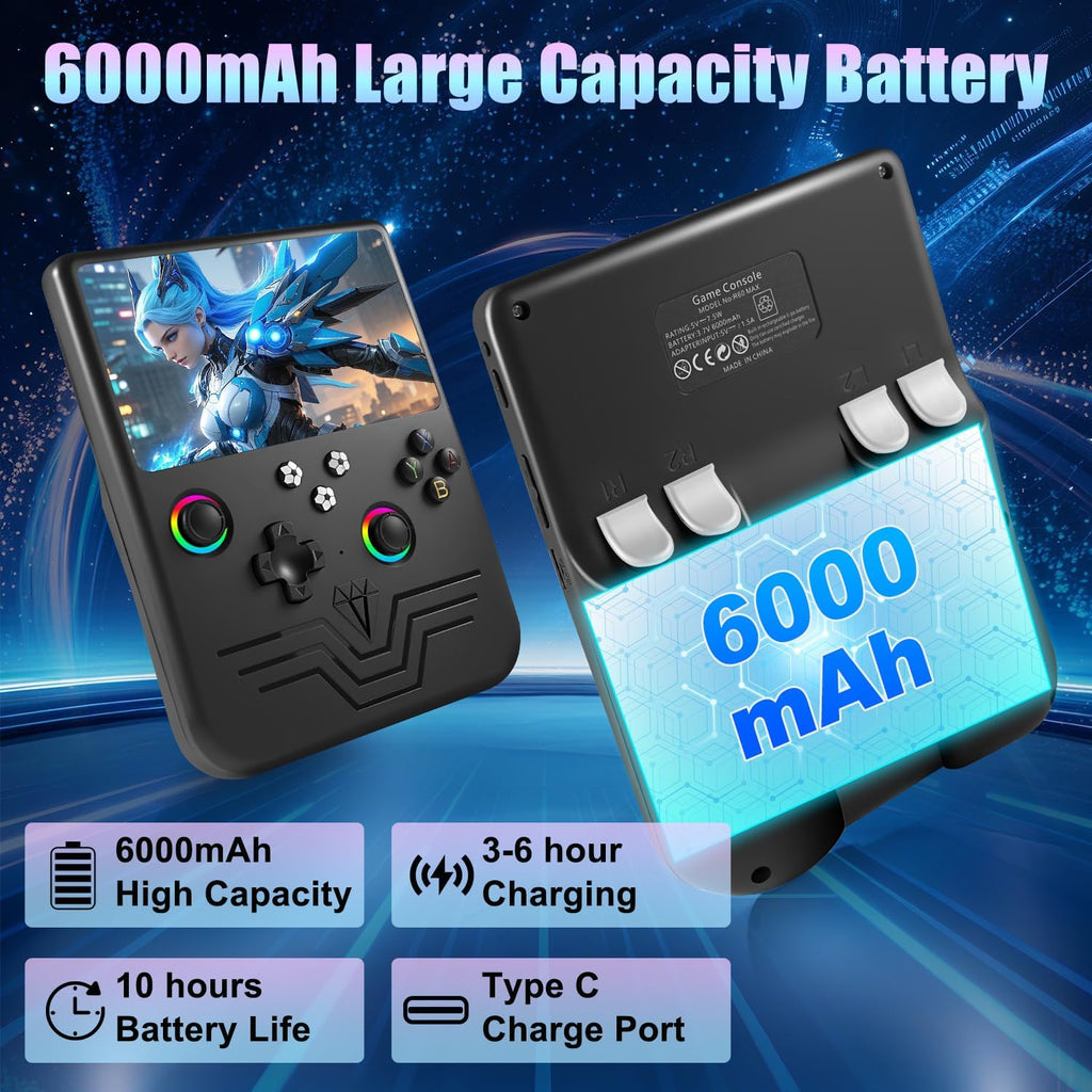 Hedlaoy Consola de juegos portátil R60 Max, consola de juegos retro...
