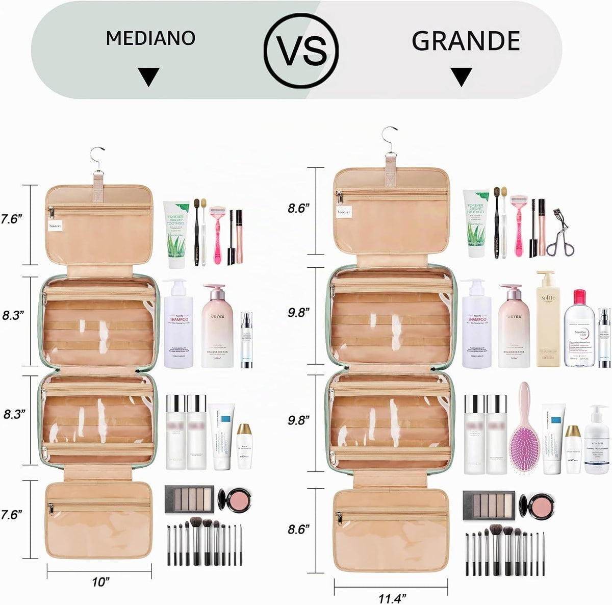 COOSKY Neceser colgante de viaje para mujer, artículos esenciales p...