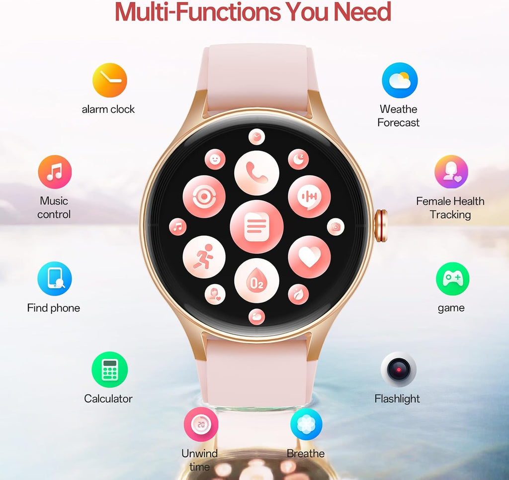 Woneligo Reloj inteligente, reloj AMOLED de fitness con pantalla tá...