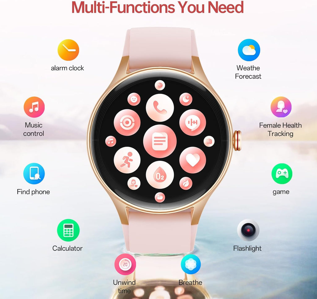 Woneligo Reloj inteligente, reloj AMOLED de fitness con pantalla tá...