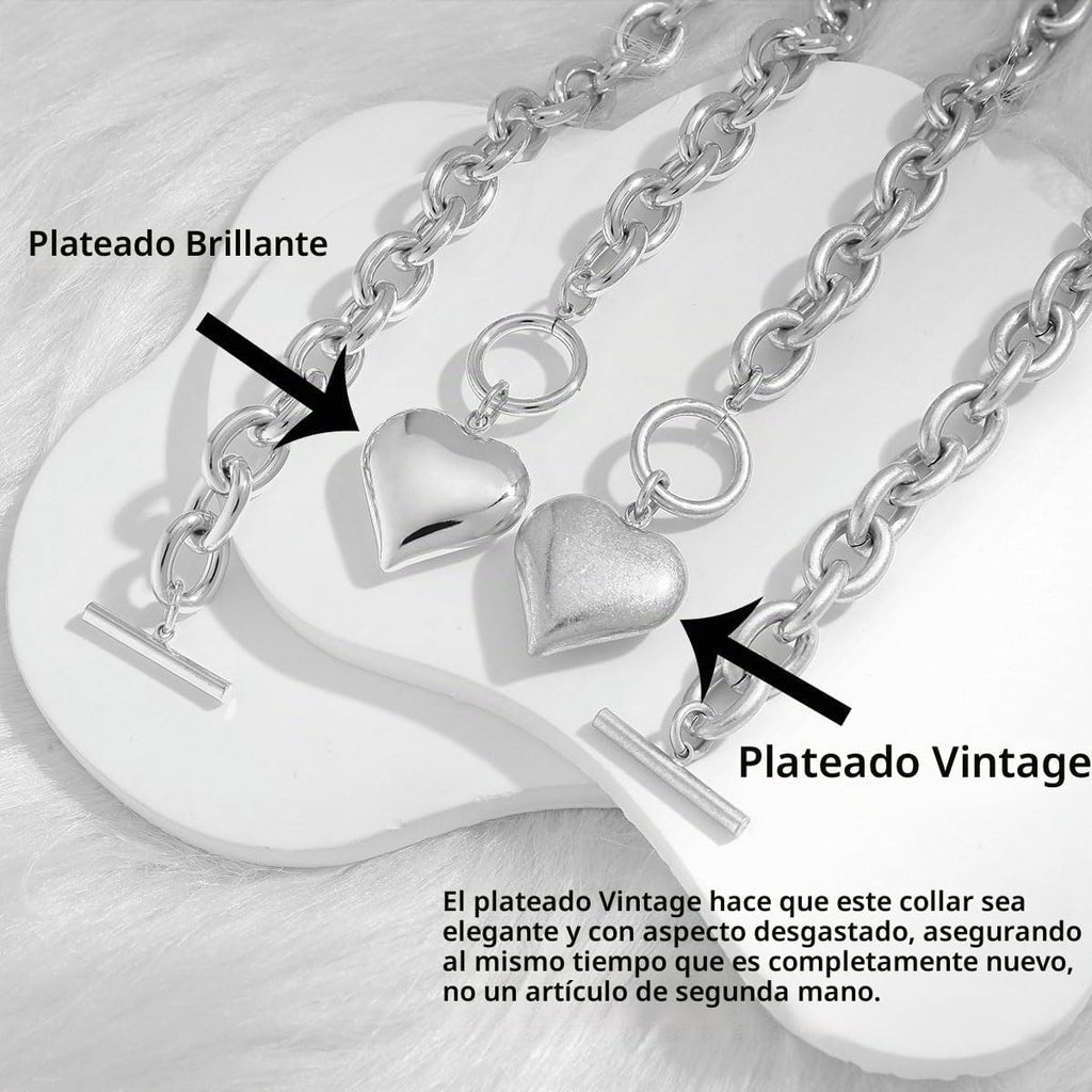 CLASSYZINT Collar con colgante de cabeza de león y moneda de corazó...