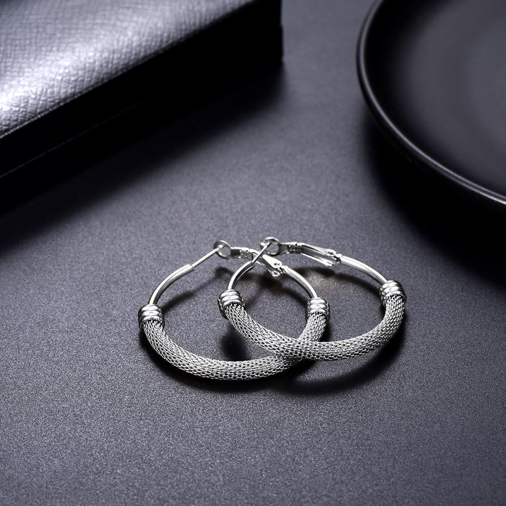 PROSTEEL 12\/16\/24\/32\/40 Pulgadas Aretes de Aro Gruesos para Muj...