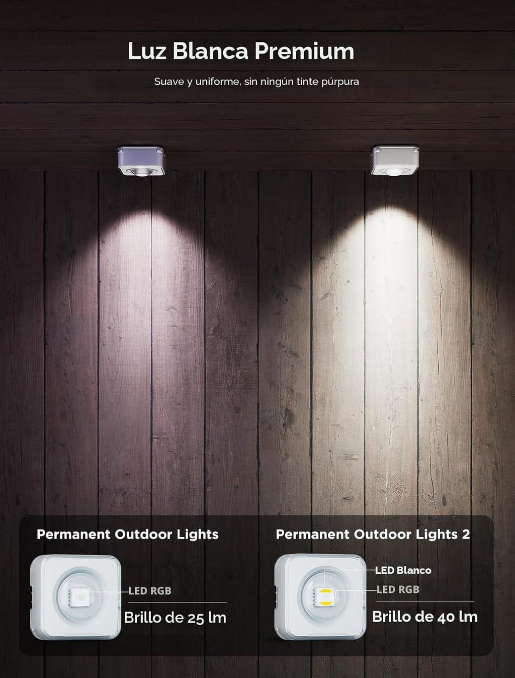 Govee Luces exteriores permanentes 2, luces exteriores RGBIC de 100...