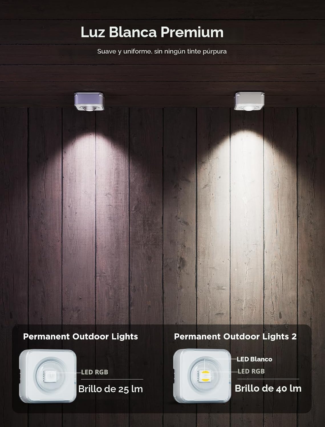 Govee Luces exteriores permanentes 2, luces exteriores RGBIC de 100...