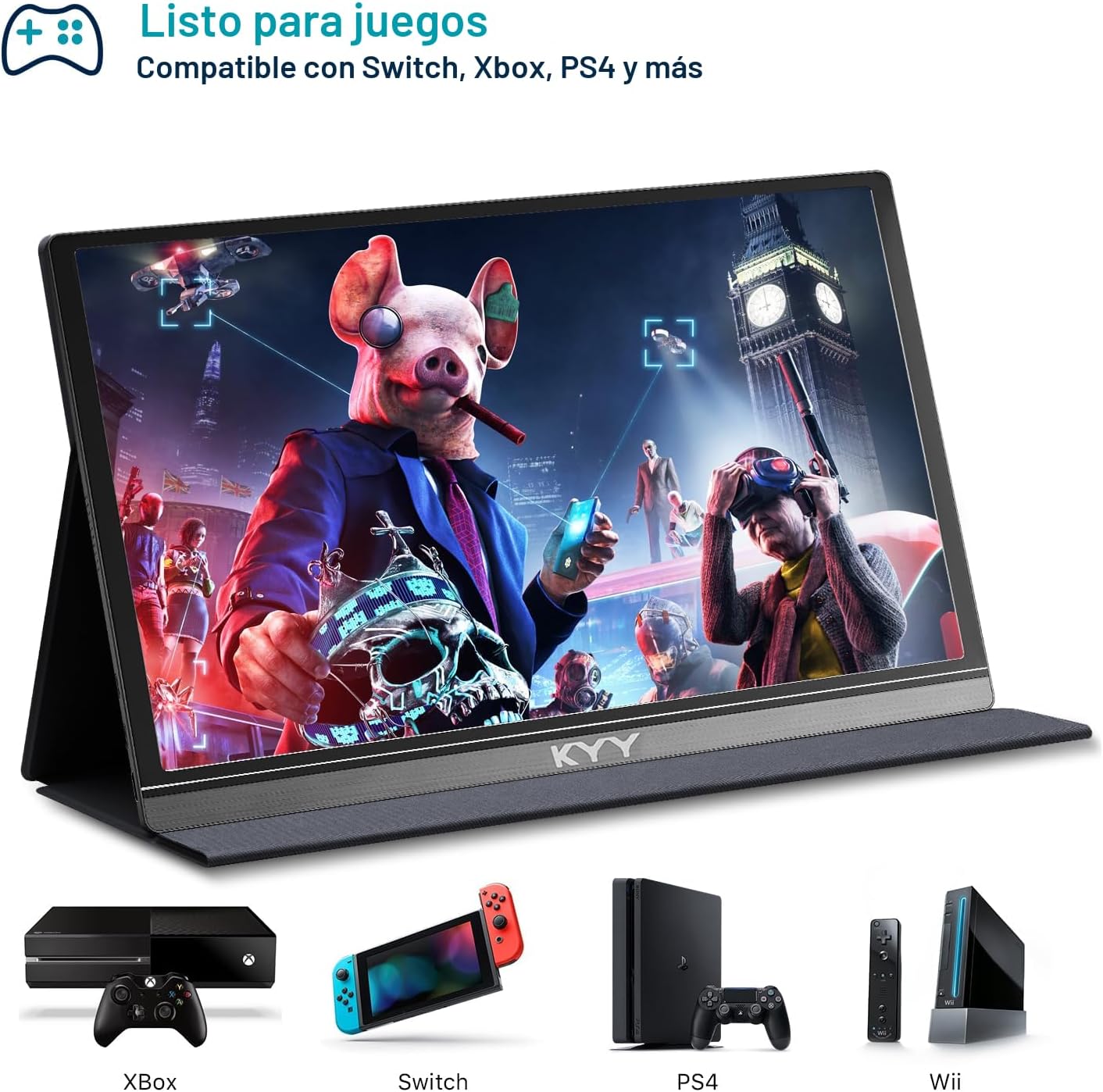 KYY Monitor portátil de 15.6 pulgadas 1080P FHD USB-C, pantalla de...