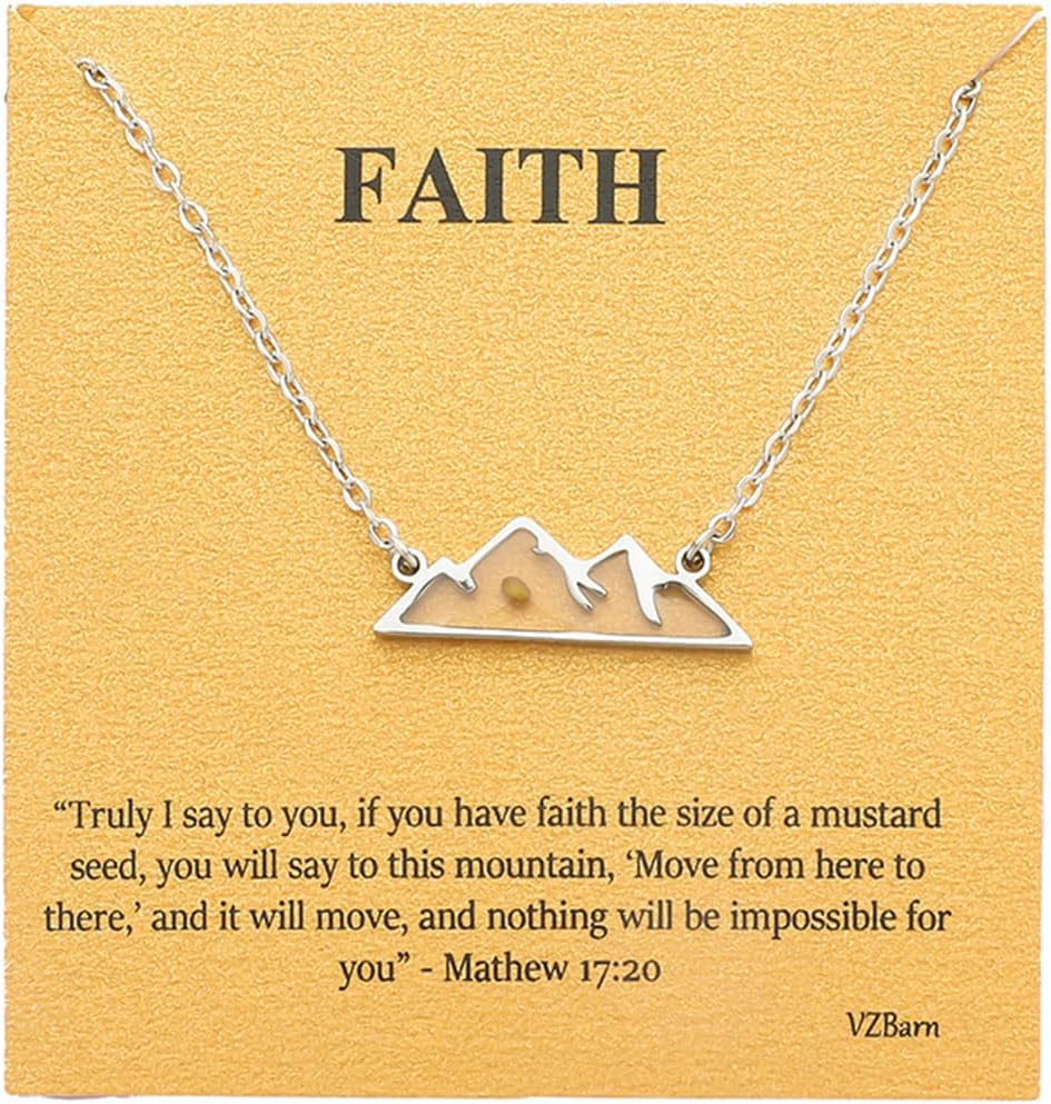 VZBarn Collar Delicado de Acero Inoxidable Chapado en Oro Faith par...