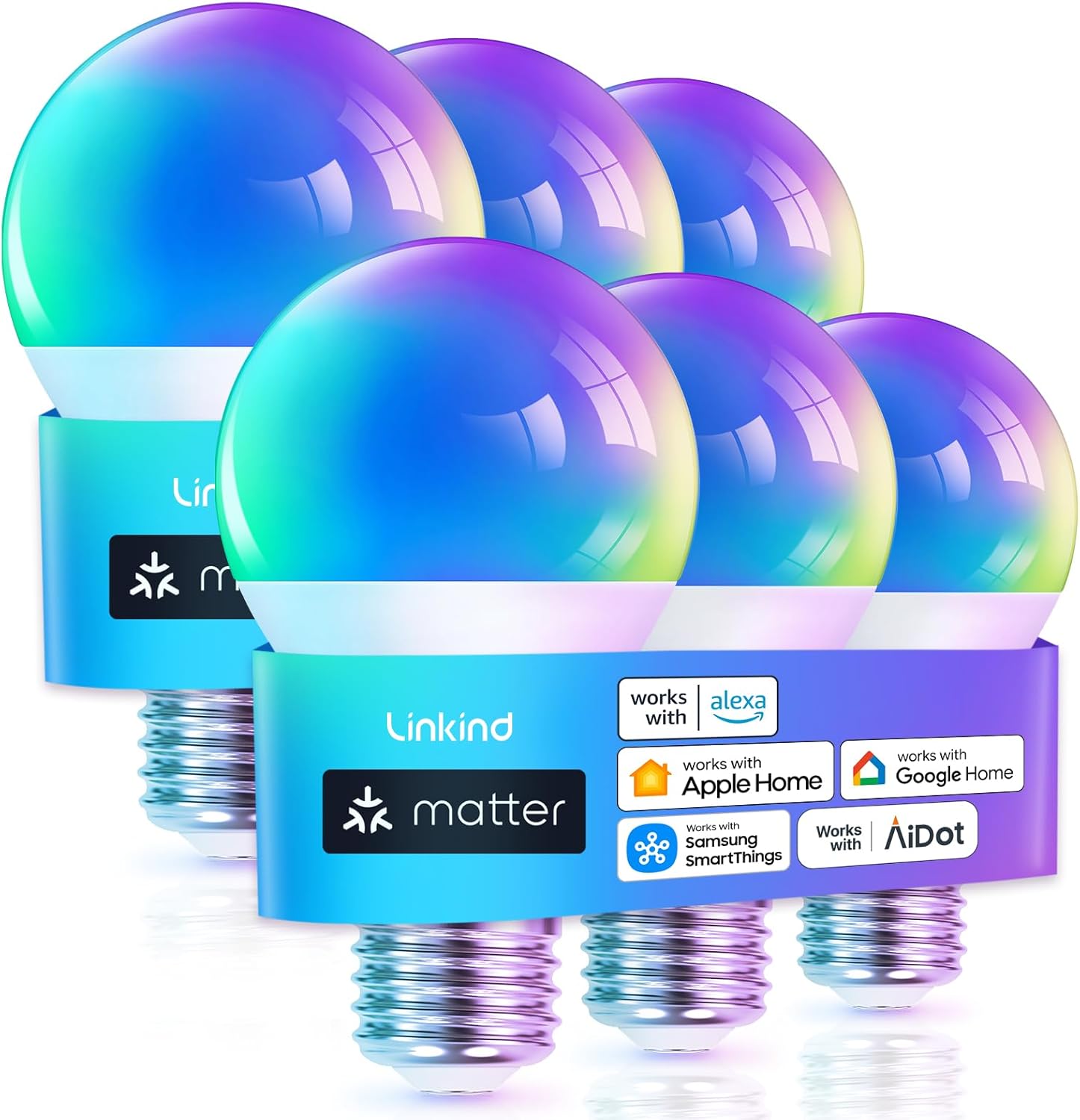 Linkind Matter Bombilla Inteligente, Bombillas Inteligentes WiFi, F...