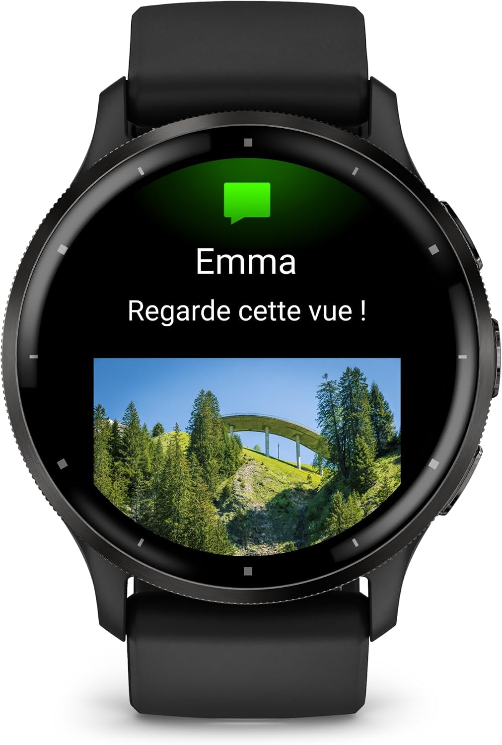 Garmin Venu 3 Bisel de acero inoxidable color pizarra de 1.4 pulgad...