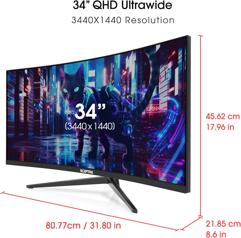 ¡Nuevo! Sceptre - Monitor ultraancho curvado de 34 pulgadas WQHD de...
