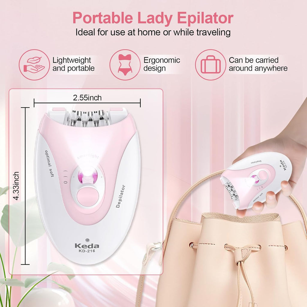 Depiladora para mujer, dispositivo de depilación facial de 2 veloci...