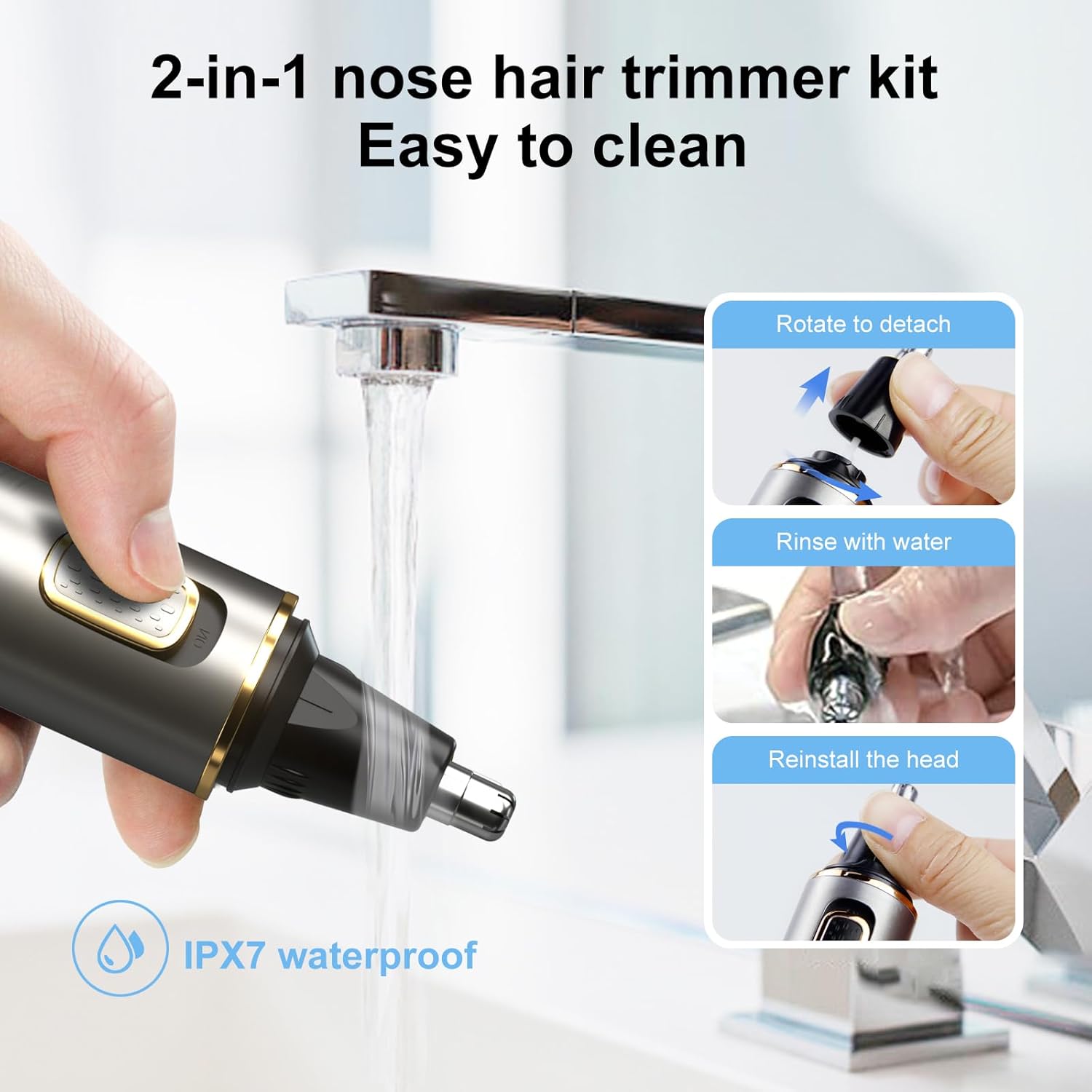 XOOMRSCP Recortadora de pelo de nariz para hombres, recortadora de...