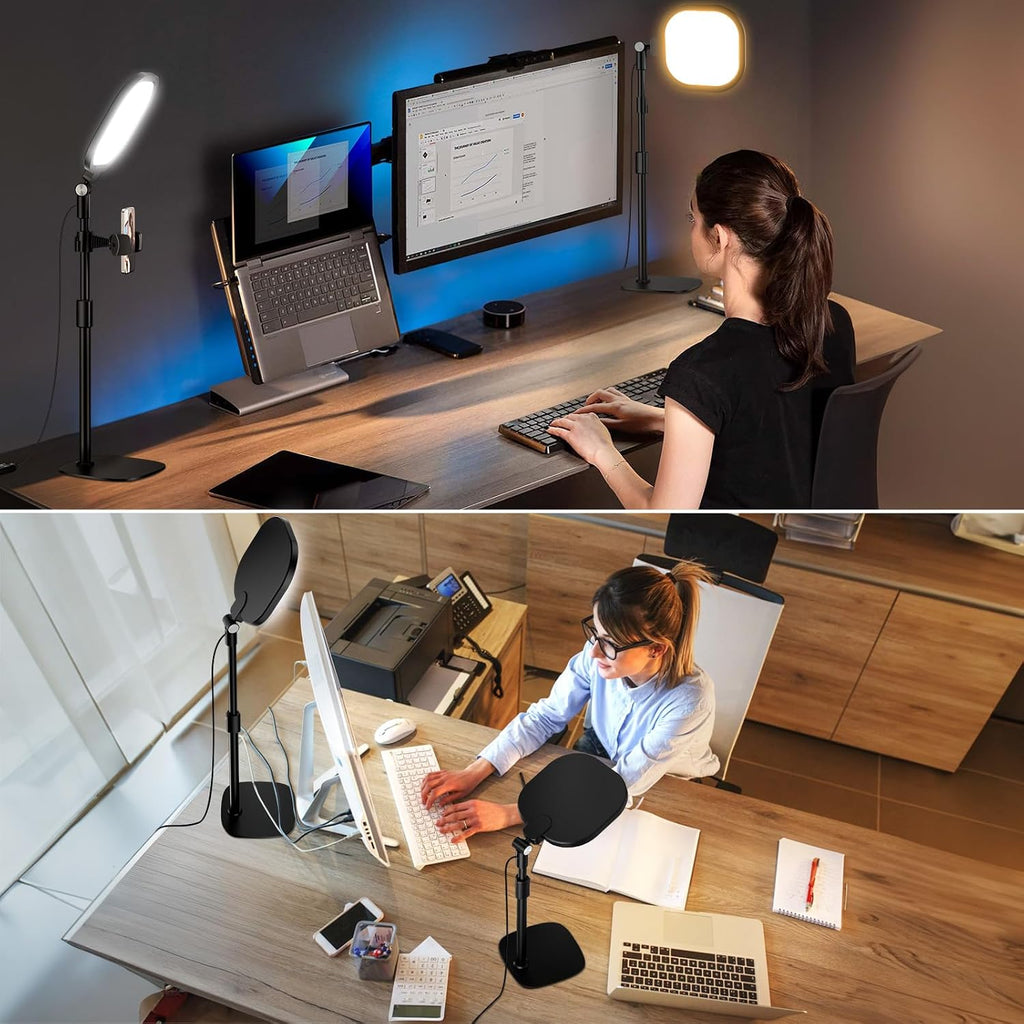 Iluminación Zoom para computadora, iluminación de escritorio ajusta...