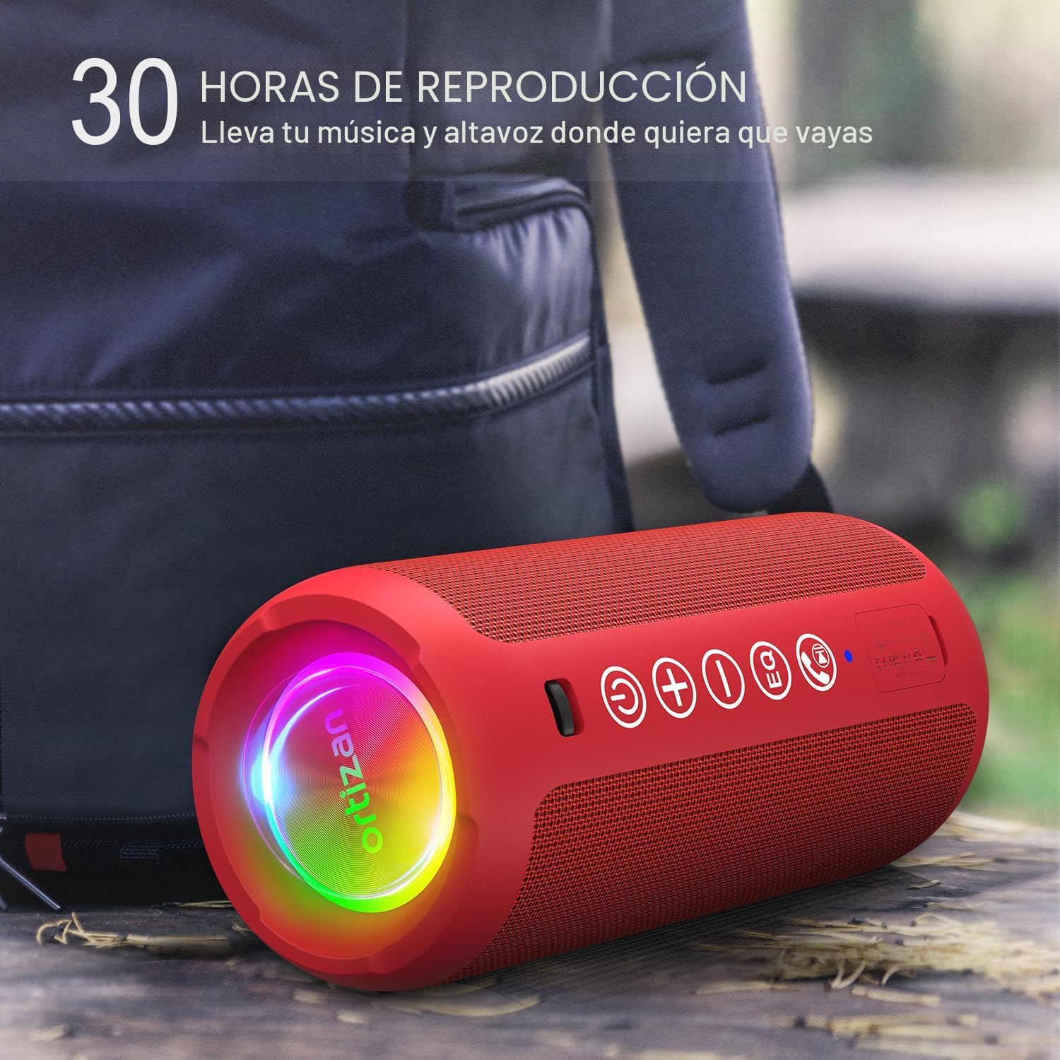 Ortizan Altavoz Bluetooth portátil: IPX7 impermeable, sonido fuerte...