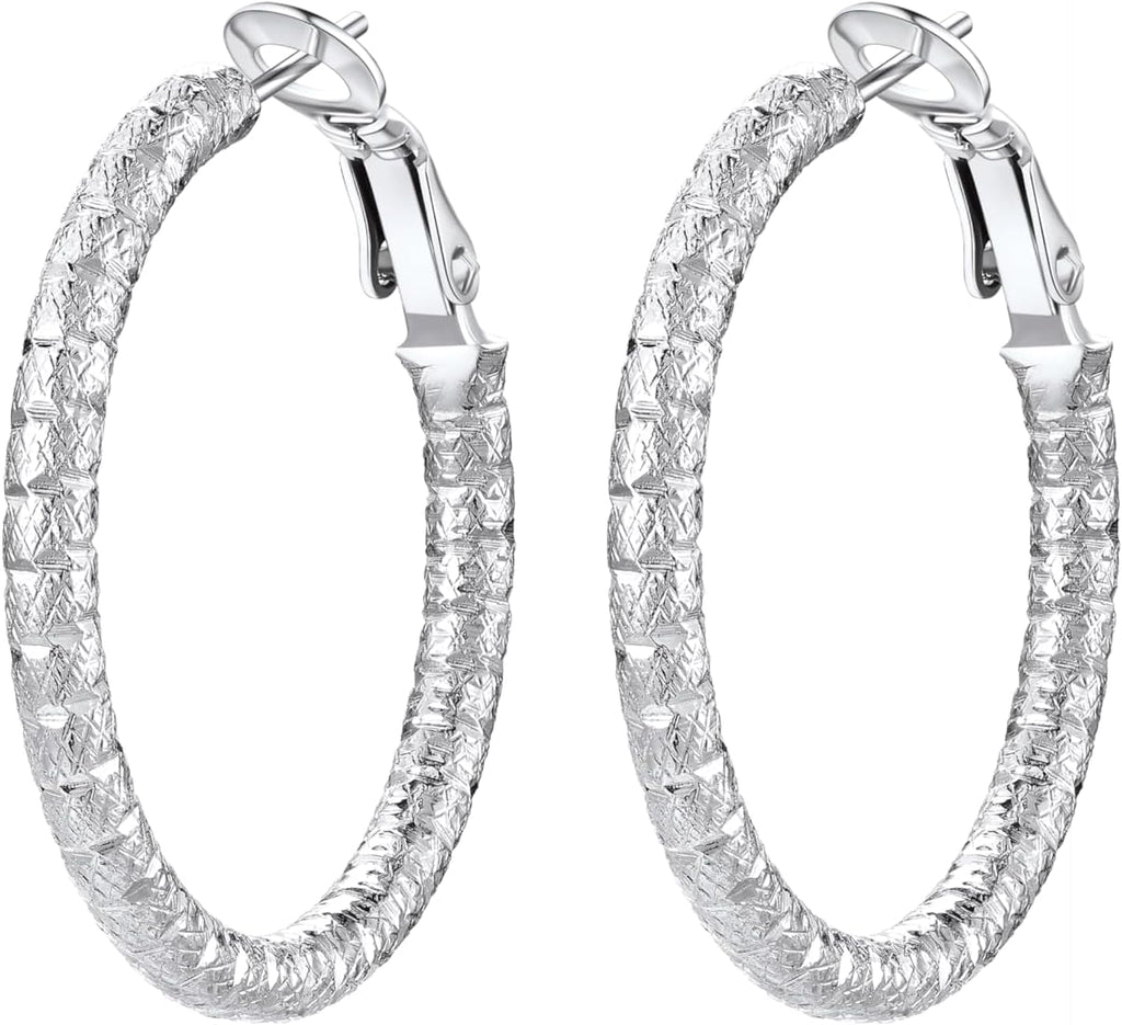 PROSTEEL 12\/16\/24\/32\/40 Pulgadas Aretes de Aro Gruesos para Muj...