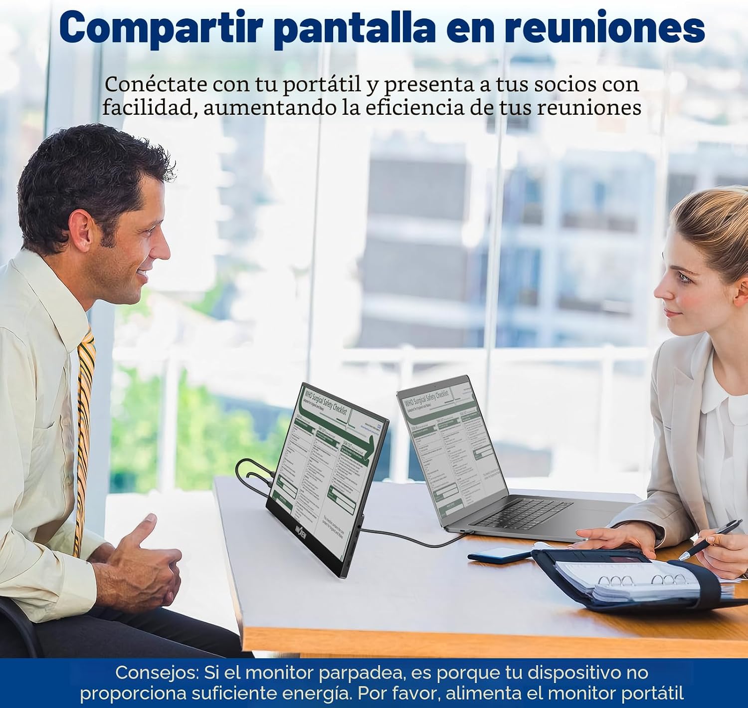 InnoView Monitor portátil de 15.6" 1080P para portátil con fund...