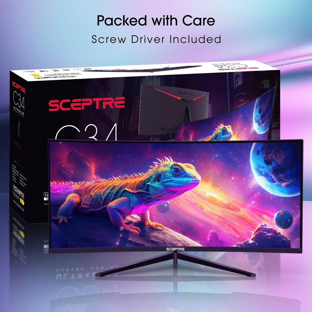 ¡Nuevo! Sceptre - Monitor ultraancho curvado de 34 pulgadas WQHD de...