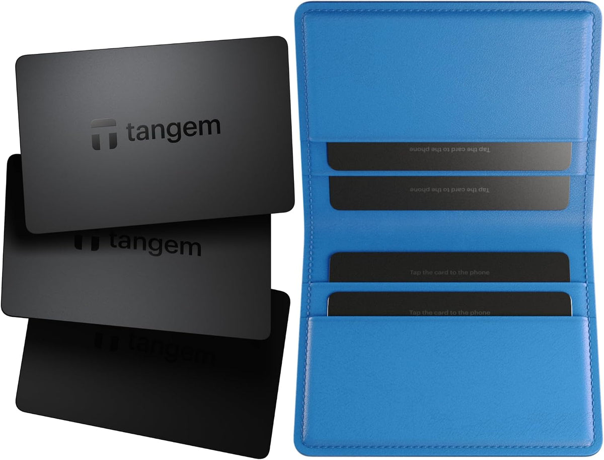 TANGEM Paquete de cartera 2.0 (paquete de 3) + tarjetero de cuero d...