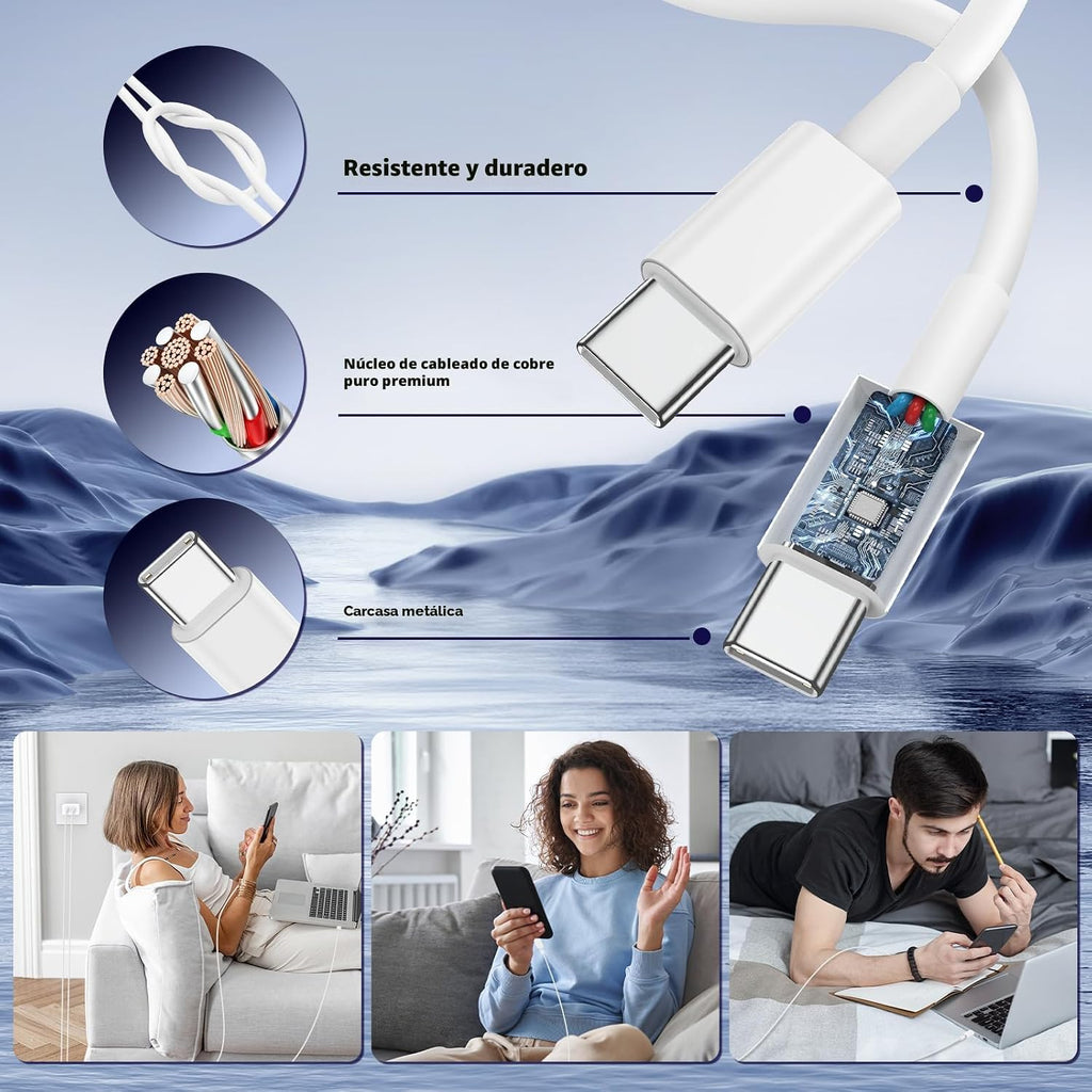 QZIIW Cargador para iPhone 17, 16, 15 Pro Max, carga rápida, 45 W,...