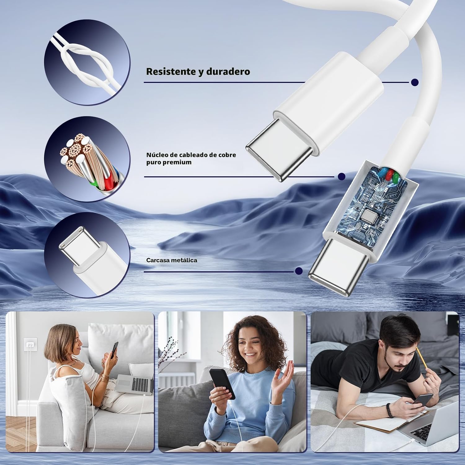 QZIIW Cargador para iPhone 17, 16, 15 Pro Max, carga rápida, 45 W,...
