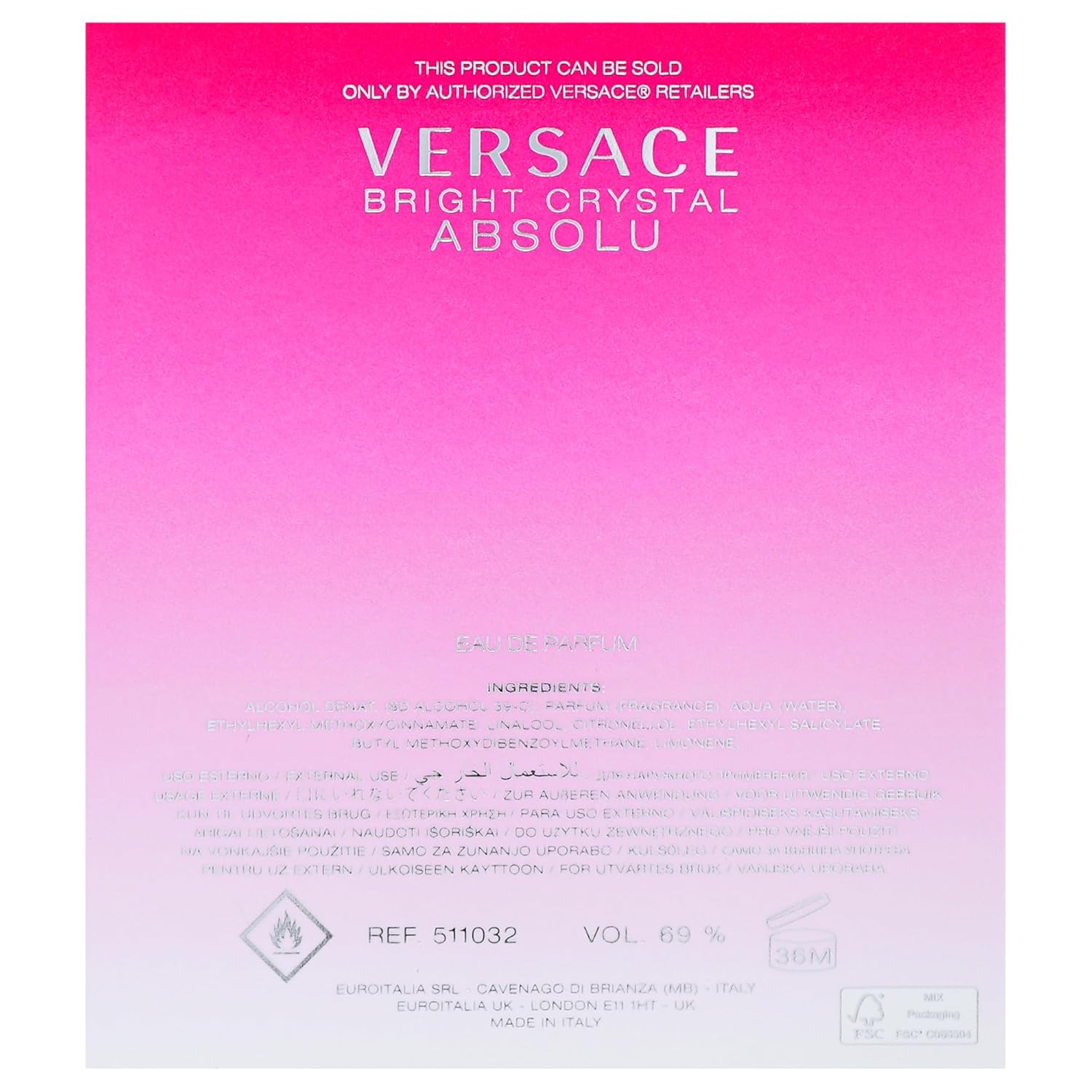 Versace Bright Crystal Absolu para mujer 3.0 oz Eau de Parfum Spray