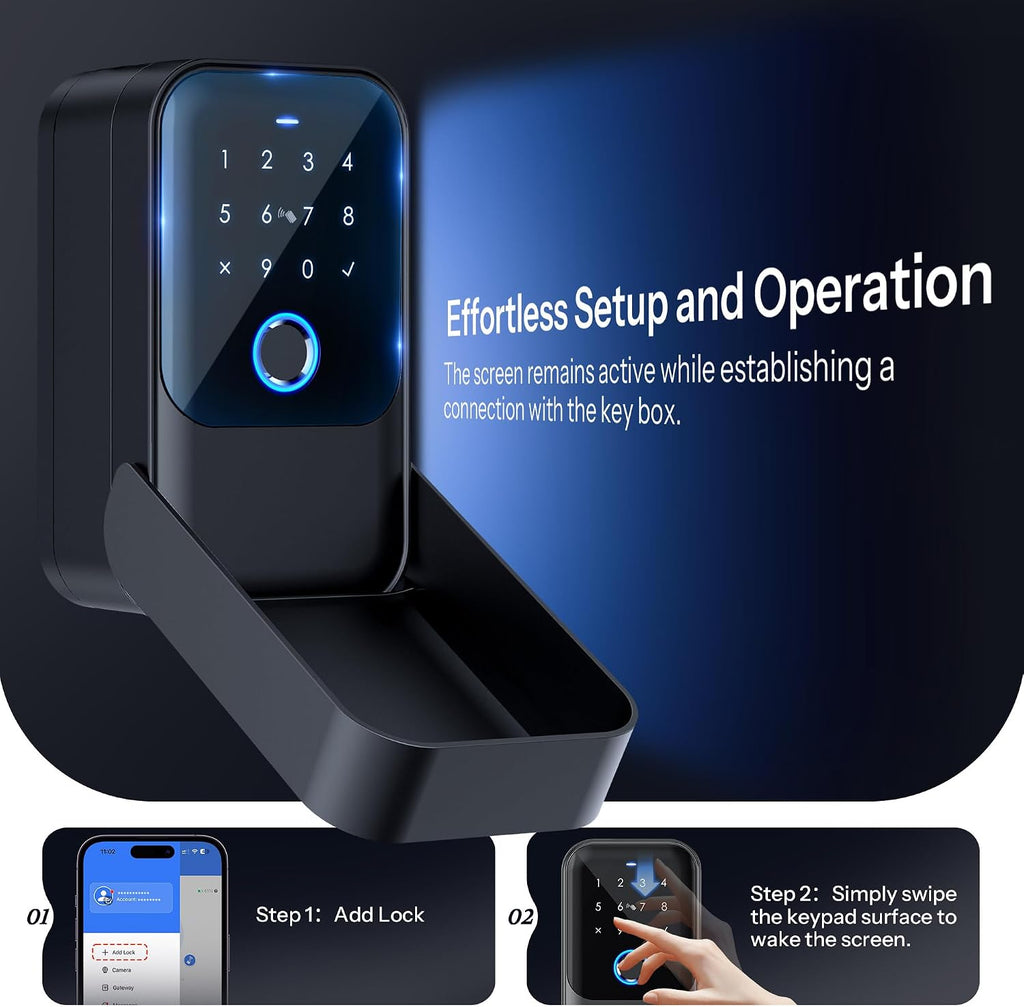 LOQRON Caja de bloqueo inteligente con llave, reconocimiento avanza...