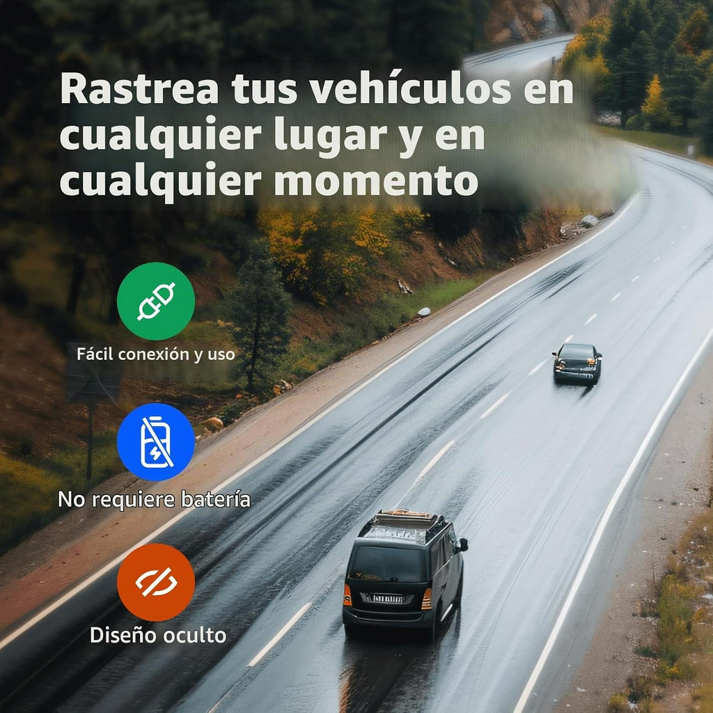 Rastreador GPS cableado para vehículos, sin tarifa mensual, sin sus...