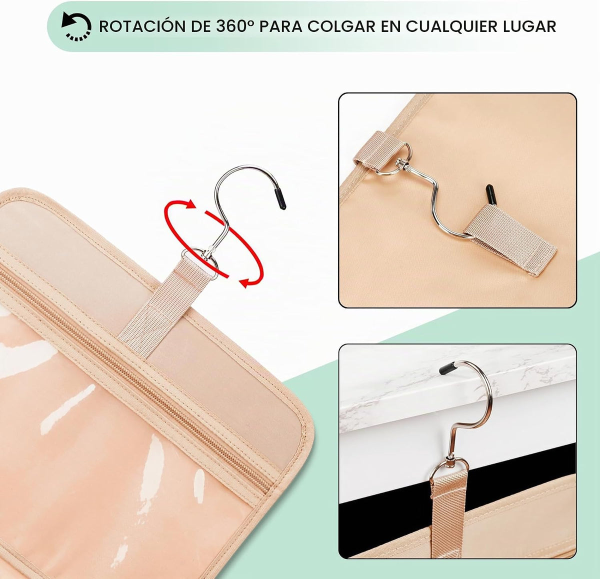 COOSKY Neceser colgante de viaje para mujer, artículos esenciales p...