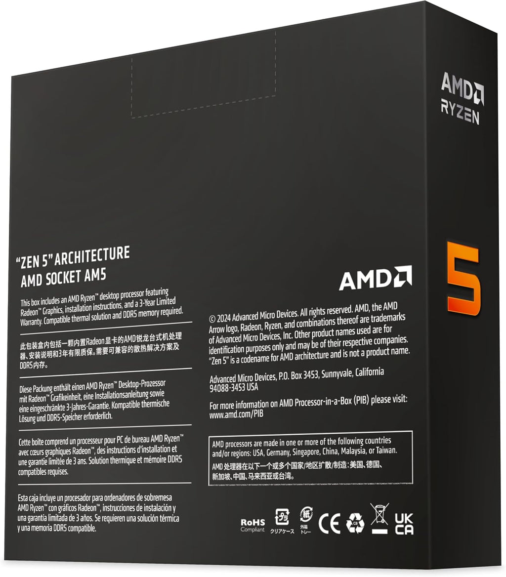 AMD Procesador de escritorio desbloqueado Ryzen™ 5 9600X de 6 núcle...