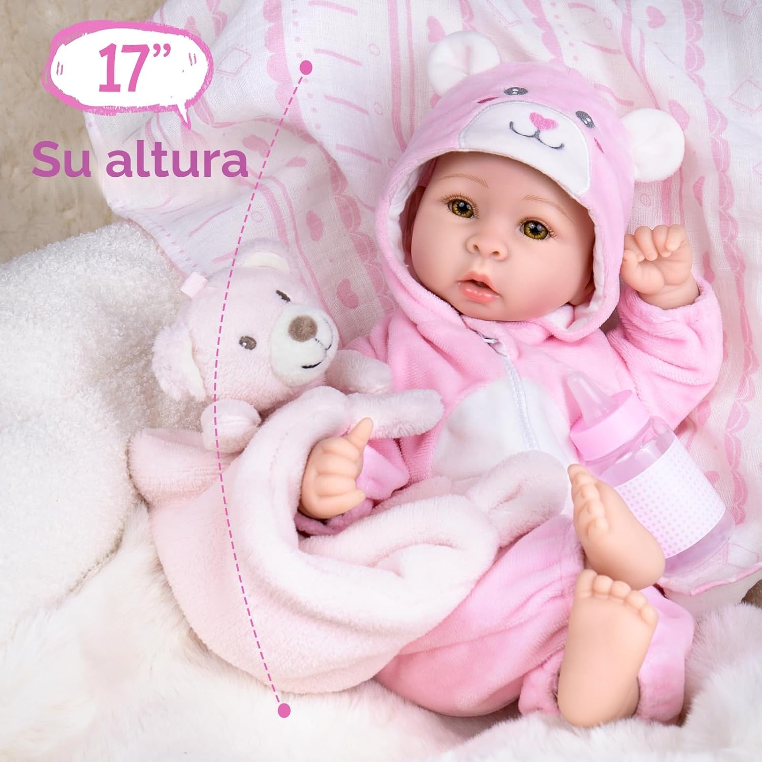 UOFTKIZ Baby Dolls Girl - Muñeca de bebé de la vida real de 17 pulg...