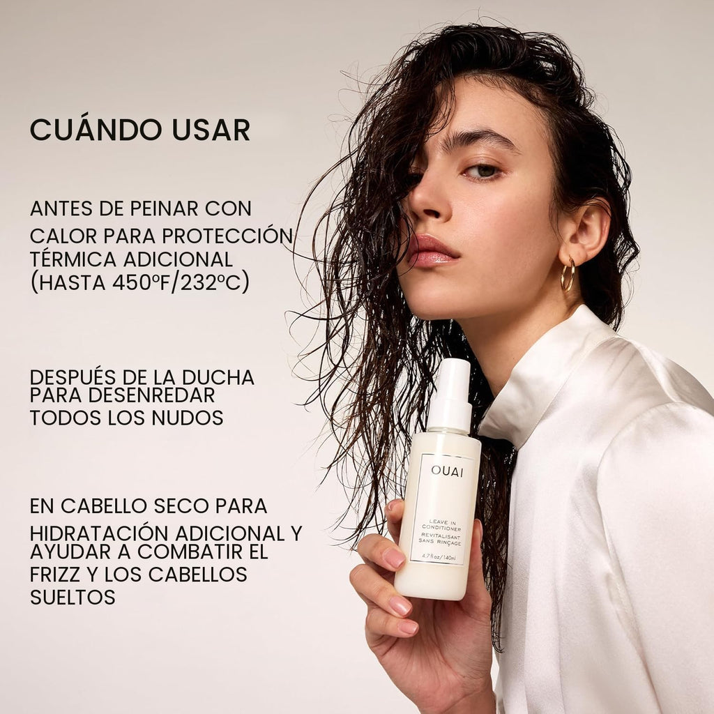 OUAI Acondicionador sin enjuague de tamaño completo y tamaño de via...