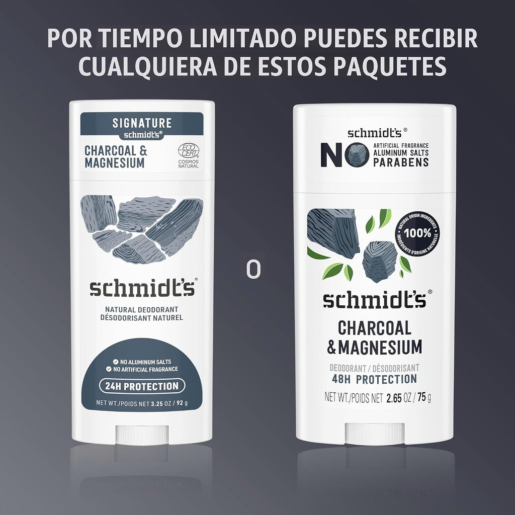 Schmidt's Desodorante sin aluminio vegano con carbón y magnesio...