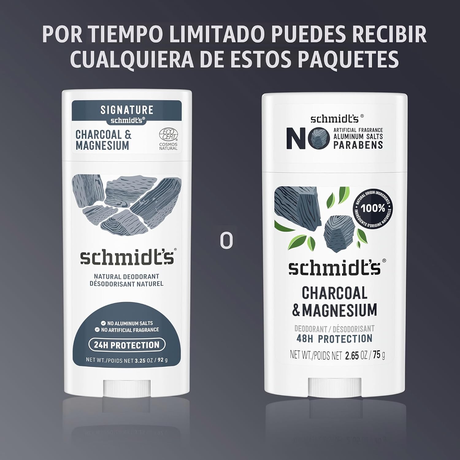 Schmidt's Desodorante sin aluminio vegano con carbón y magnesio...