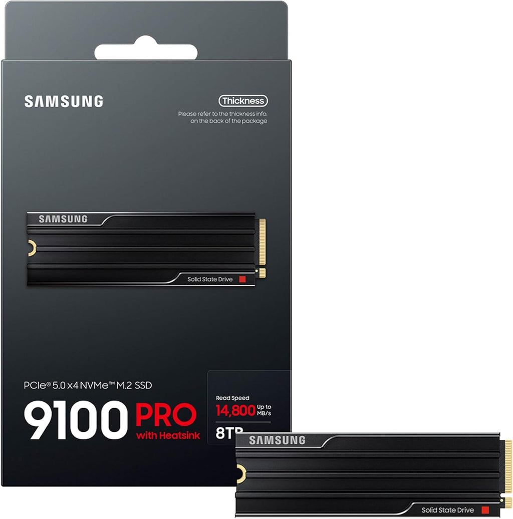 Samsung SSD 9100 PRO con disipador de calor de 8 TB, PCIe 5.0x4 M.2...