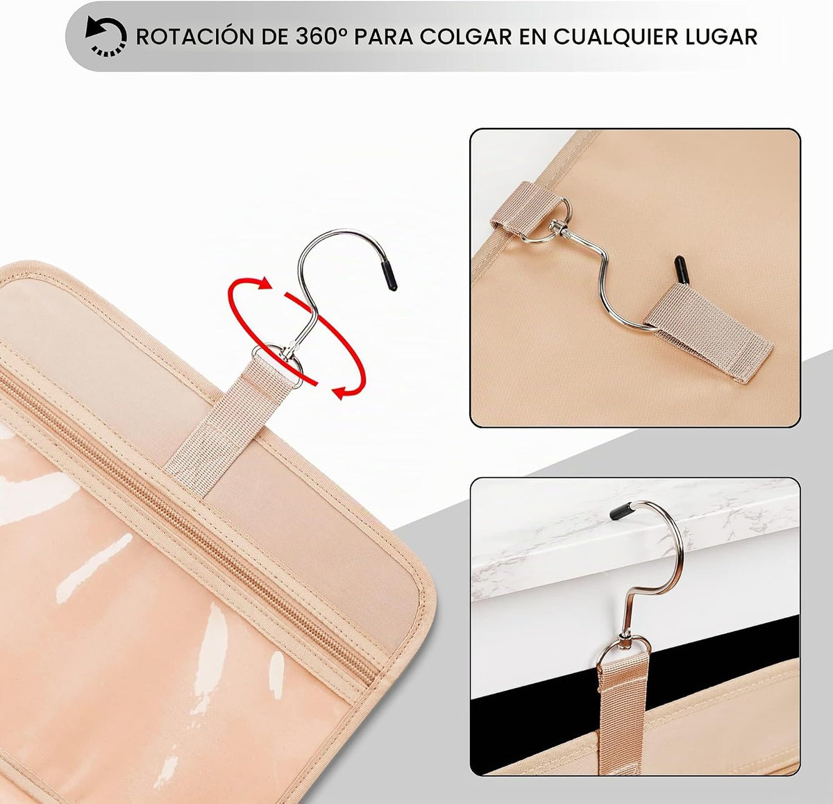Neceser colgante de viaje para mujeres y hombres, con 6 fundas de b...
