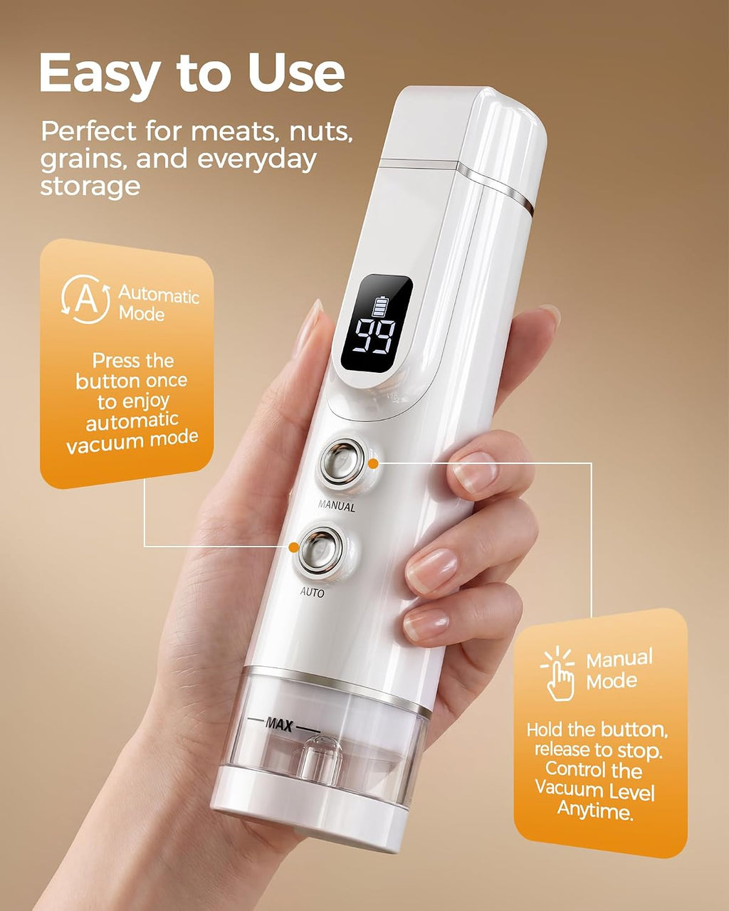 Synvox Sellador al vacío para alimentos: 30 bolsas reutilizables y...