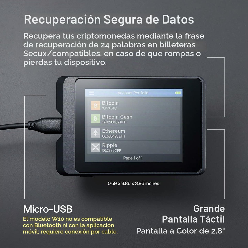 SecuX Cartera de hardware de criptoactivos W10: la solución ideal p...