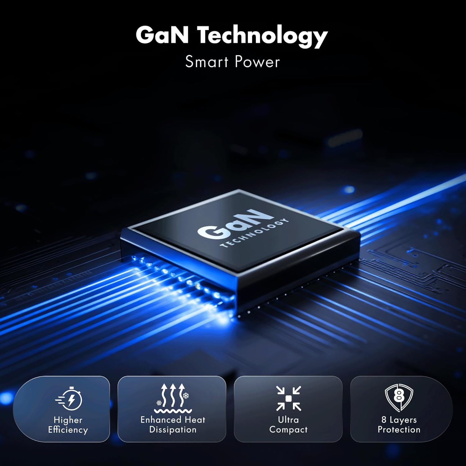 Cargador Wozoyo GaN inteligente LED de 70 W, carga superrápida 2.0...