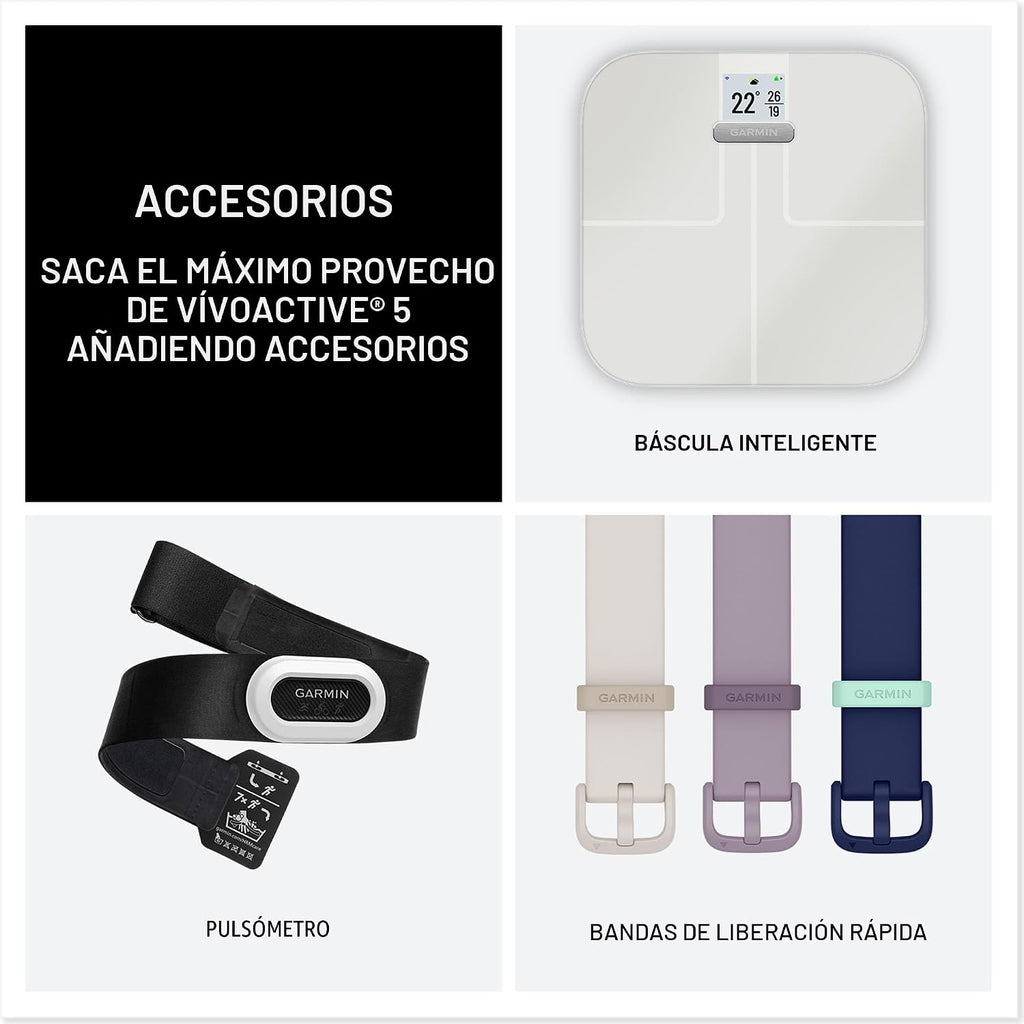 Garmin vívoactive 5, reloj inteligente GPS de salud y fitness, pant...
