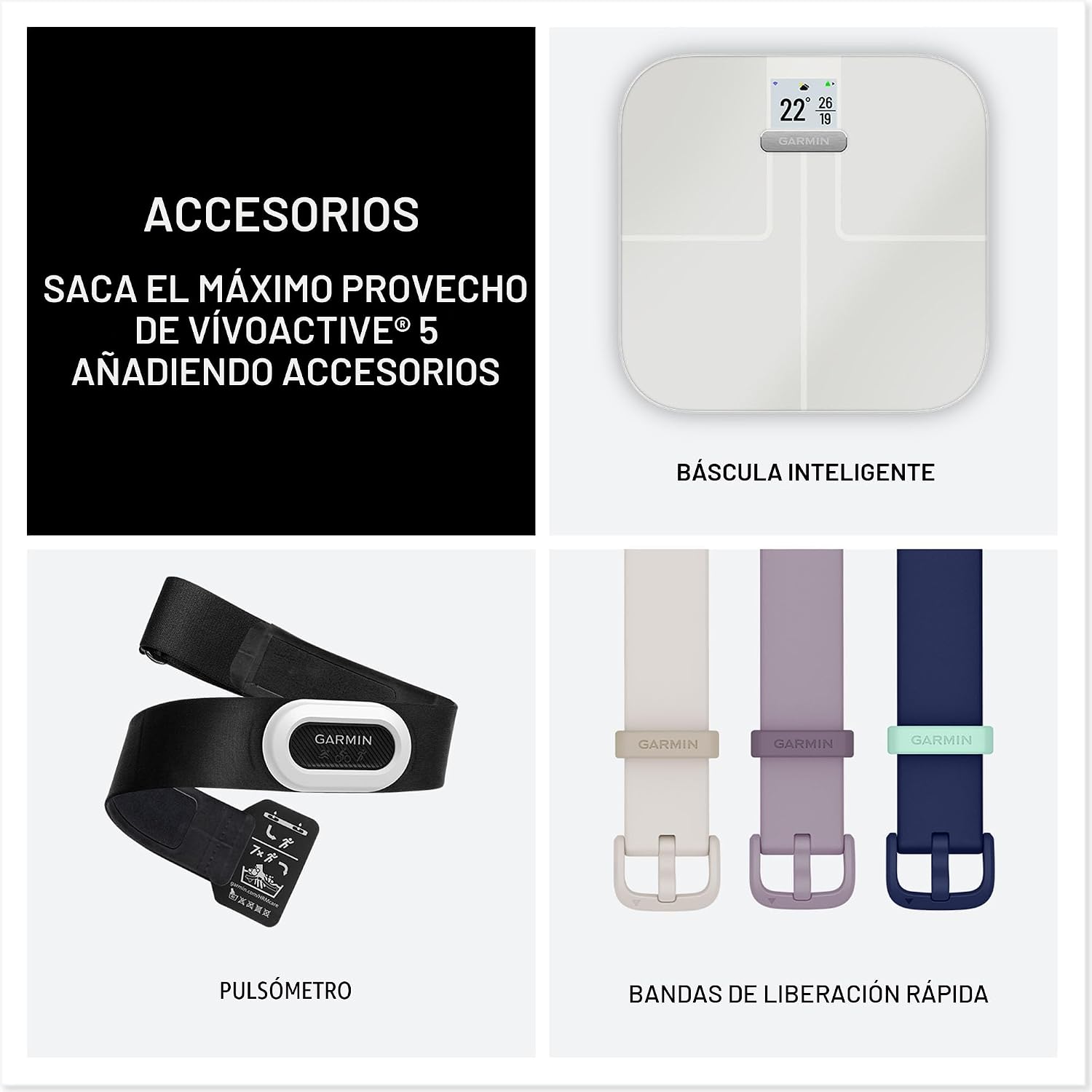 Garmin vívoactive 5, reloj inteligente GPS de salud y fitness, pant...