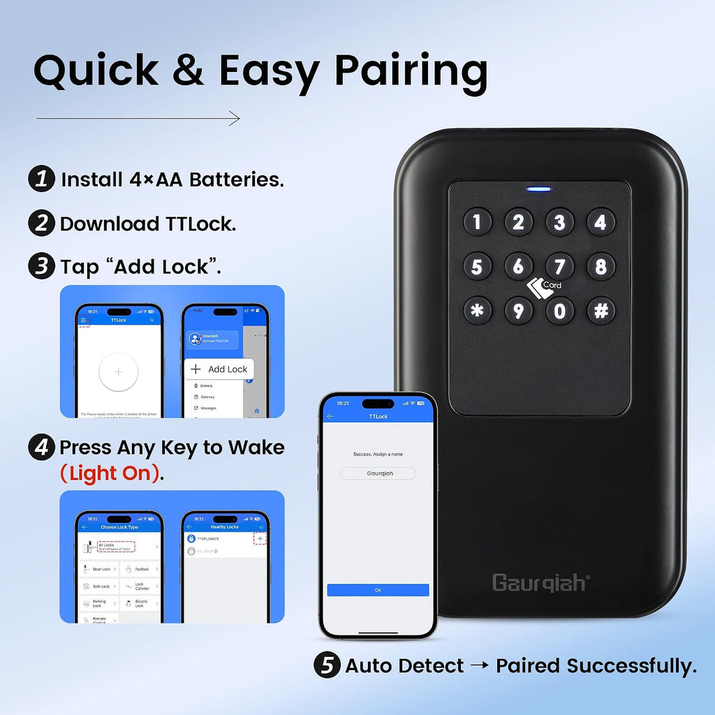 Caja de bloqueo de llave inteligente para exteriores - Bluetooth, a...