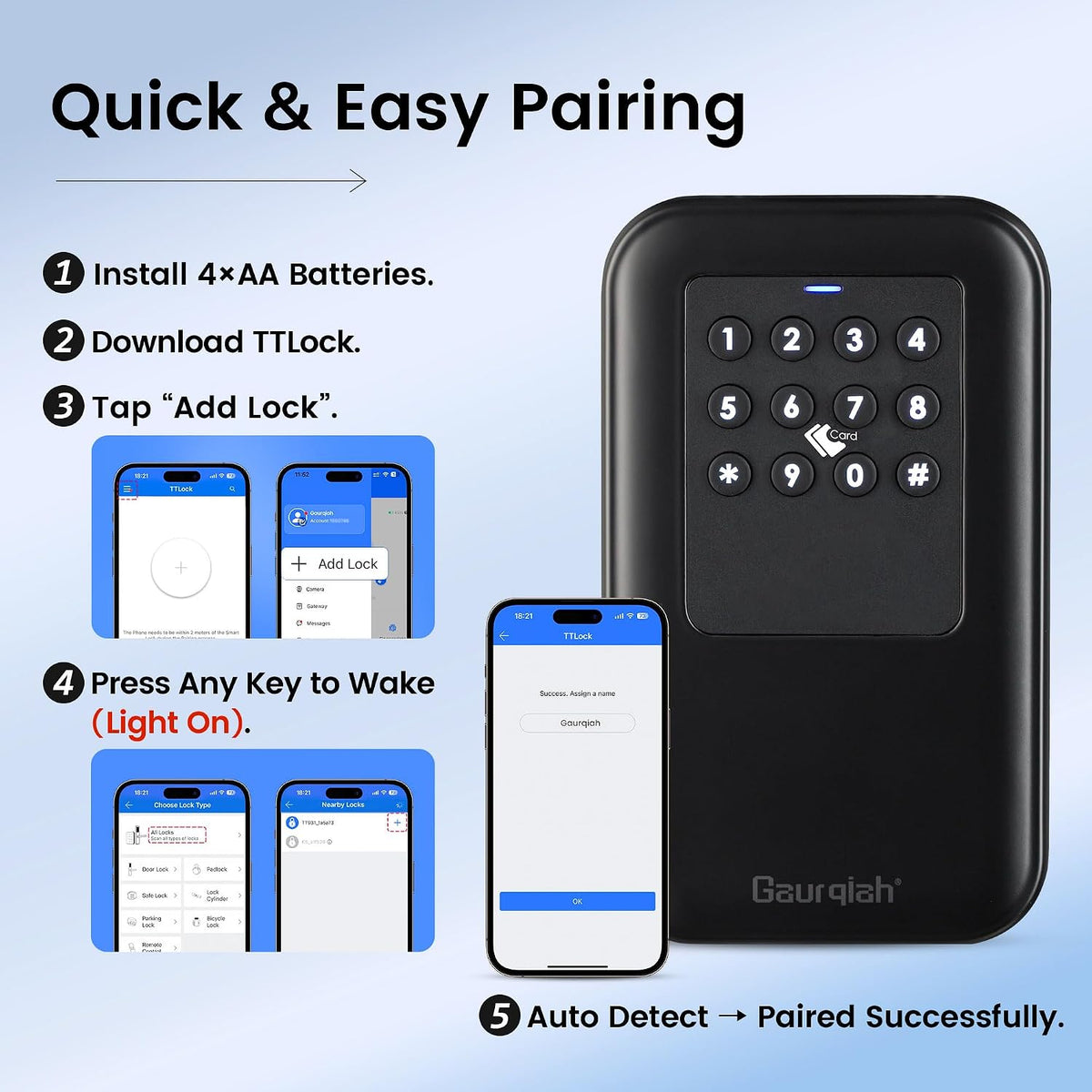 Caja de bloqueo de llave inteligente para exteriores - Bluetooth, a...