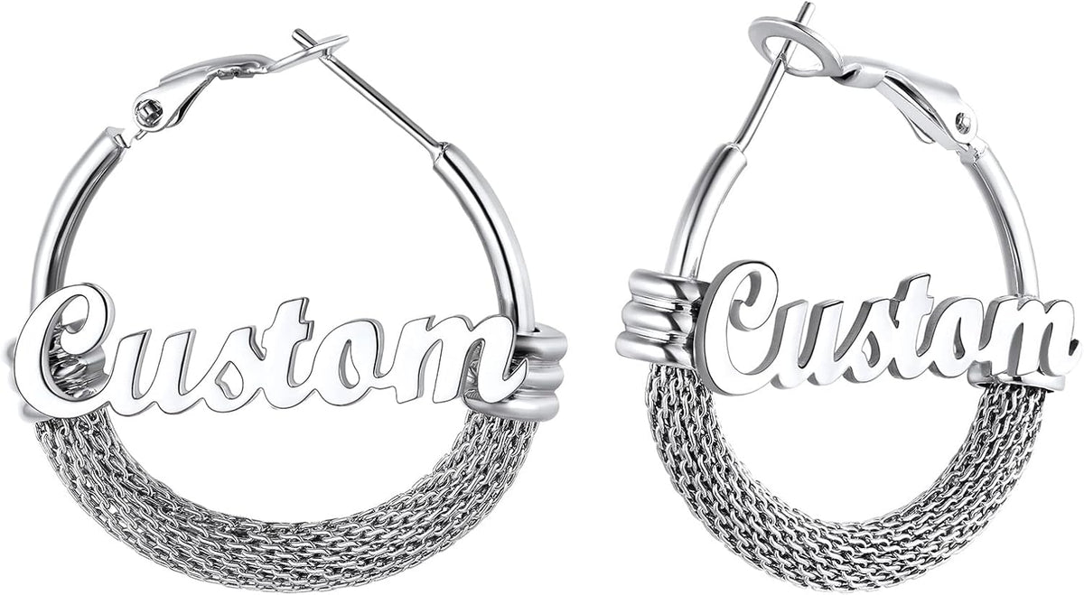 PROSTEEL 12\/16\/24\/32\/40 Pulgadas Aretes de Aro Gruesos para Muj...
