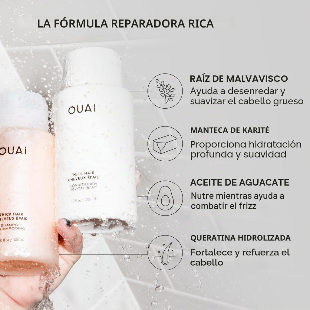 OUAI Juego de Champú y Acondicionador para Cabello Grueso, Tamaño d...