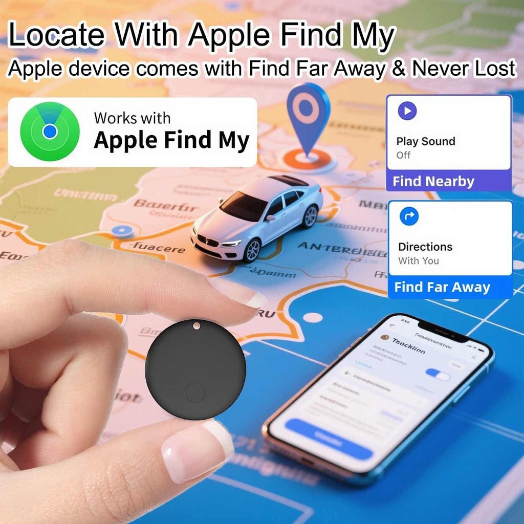 Mini rastreador GPS para vehículos compatible con Find My (solo iOS...