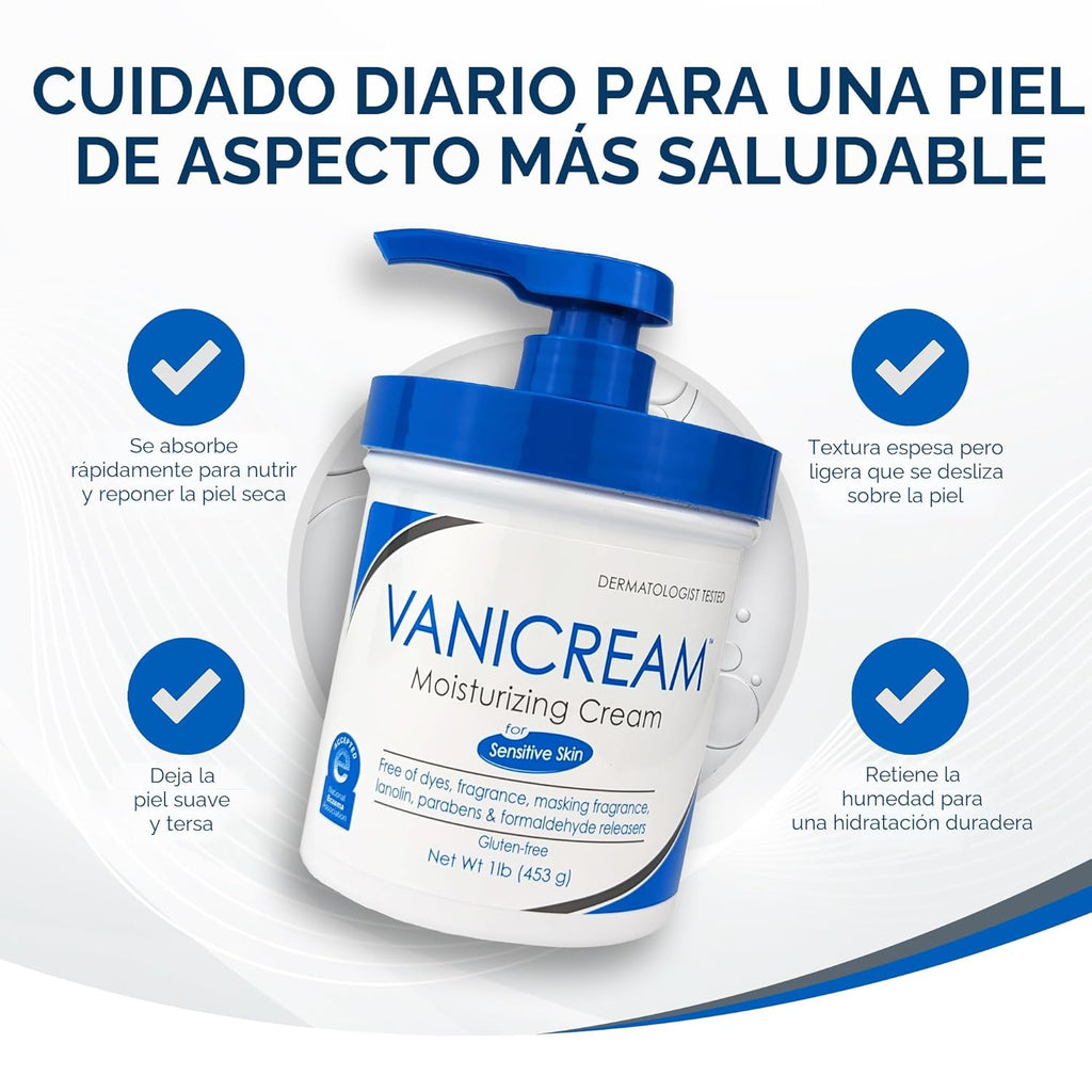 Vanicream Crema hidratante para la piel con dispensador de bomba -...