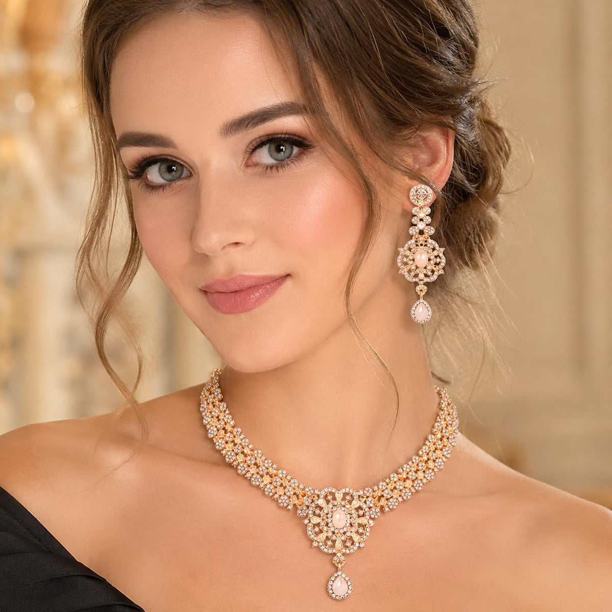 Conjuntos de joyas Touchstone para mujer, joyería india para boda,...
