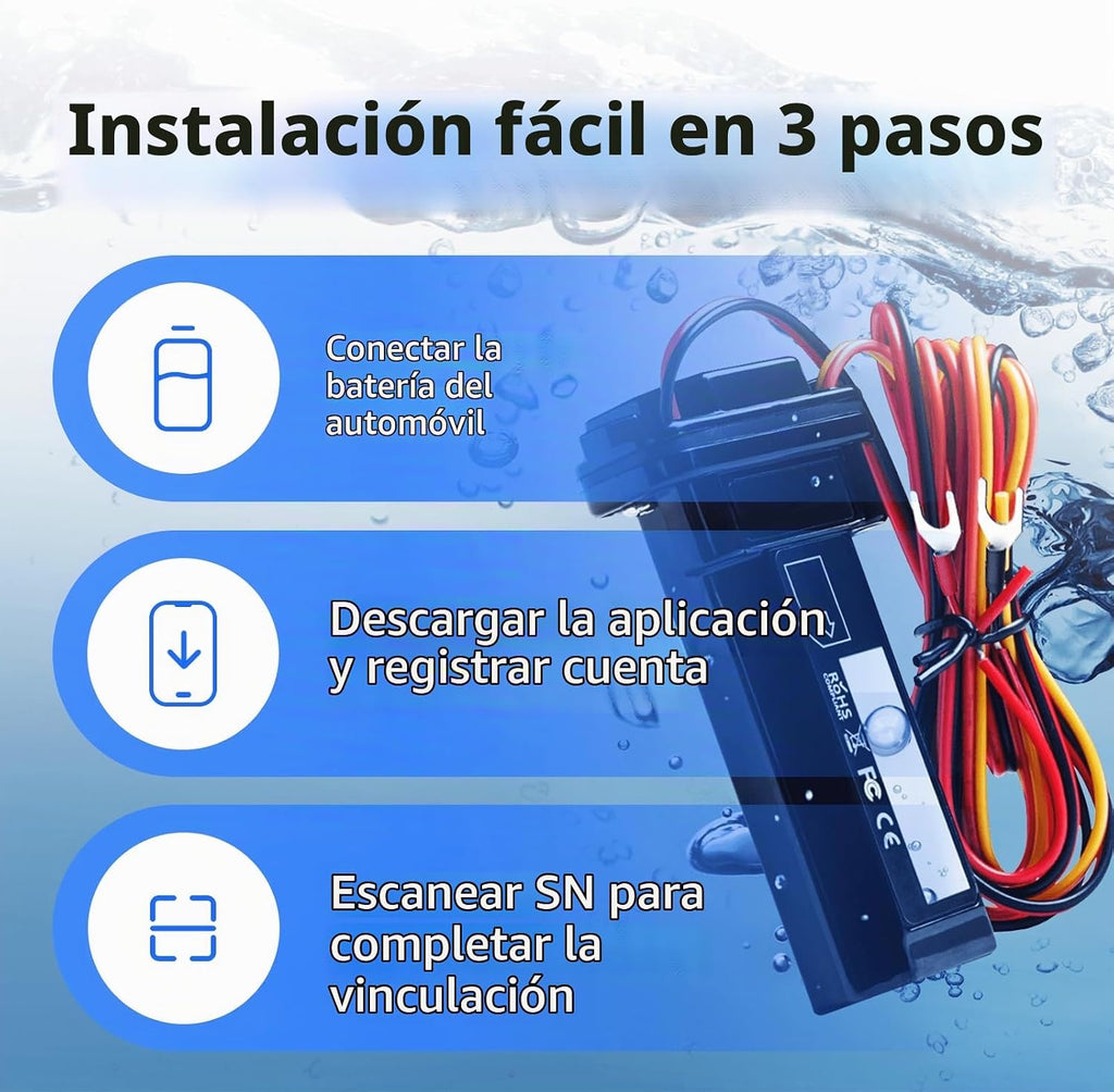 Rastreador GPS cableado para vehículos, sin tarifa mensual, sin sus...