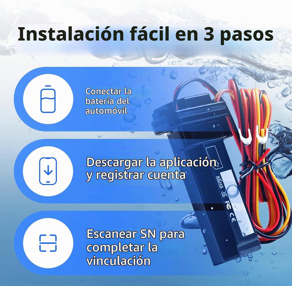 Rastreador GPS cableado para vehículos, sin tarifa mensual, sin sus...