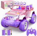 DEERC Coche de control remoto rosa para niñas con niebla y vapor y...